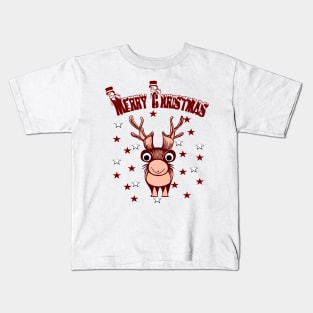 Merry Christmas Reindeer Kids T-Shirt